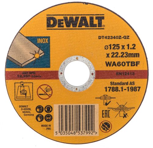 Круг отрезной по металлу INDUSTRIAL (125х22,2 мм) Dewalt DT42340Z