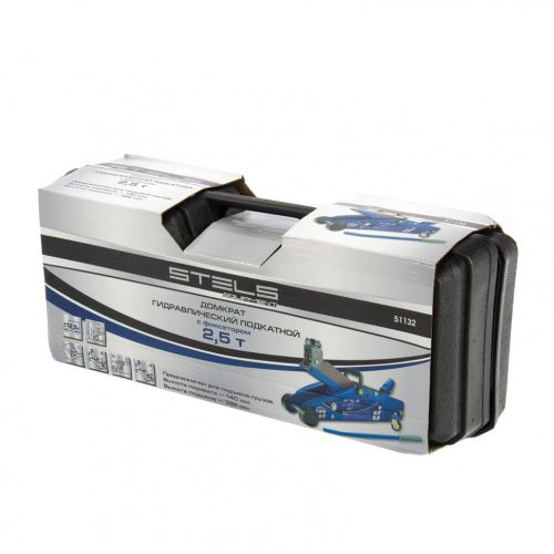 Фото Домкрат гидравлический подкатной с фиксатором, 2.5 т, Safety Pin, 140-385 мм, в кейсе Stels Домкрат гидравлический подкатной с фиксатором, 2.5 т, Safety Pin, 140-385 мм, в кейсе Stels