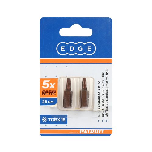Фото Бита EDGE by PATRIOT T15, сталь S2, длина 25 мм, 2шт в блистере Бита EDGE by PATRIOT T15, сталь S2, длина 25 мм, 2шт в блистере