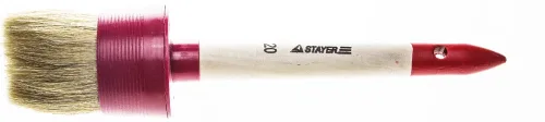 ЗУБР 65 мм, щетина натуральная светлая, деревянная ручка, кисть круглая УНИВЕРСАЛ - МАСТЕР 01501-65