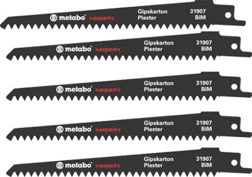 Полотно пильное по гипсокартону 5 шт. 150х1,25 мм Metabo 631907000