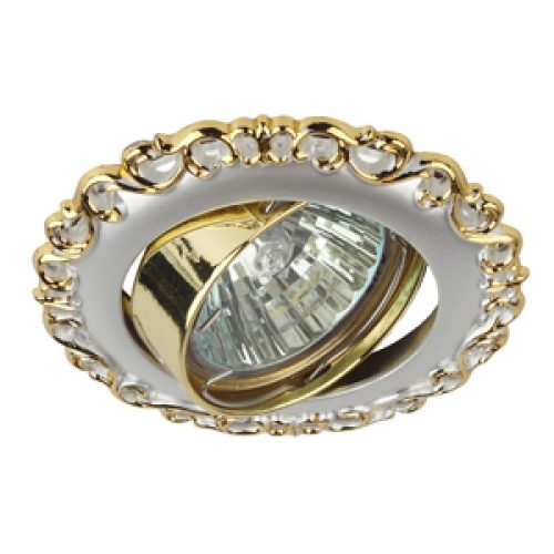 Светильник ЭРА KL59 А SL/GD литой MR16,12V/220V, 50W жемчужно-белый/золото Б0017105