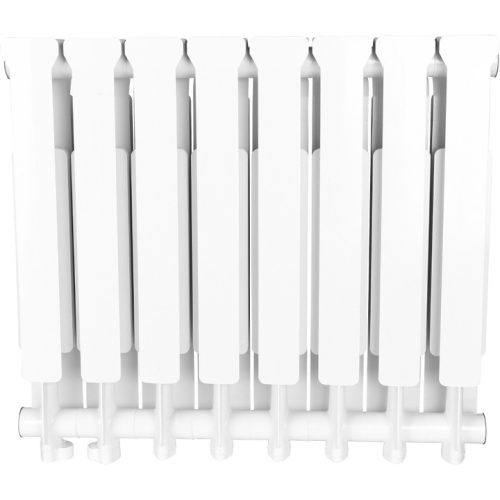 SRA-0120-050008 STOUT Bravo 500 8 секции радиатор алюминиевый нижнее правое подключение (белый RAL 9010)