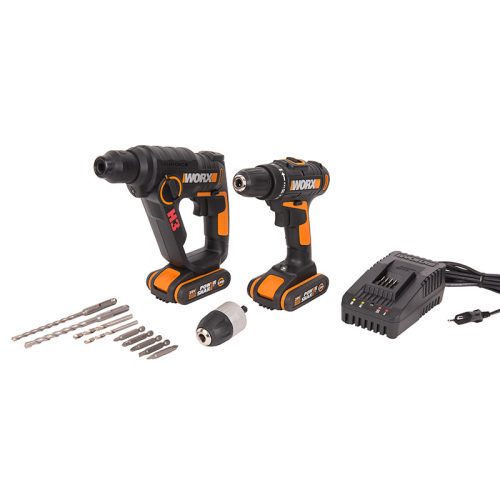 Фото Комбо-набор WX927: Дрель-шуруповерт аккумуляторная WORX WX101.9 + Перфоратор аккумуляторный WORX H3 WX390.1 Комбо-набор WX927: Дрель-шуруповерт аккумуляторная WORX WX101.9 + Перфоратор аккумуляторный WORX H3 WX390.1