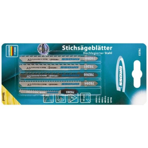 Фото Набор полотен для электролобзика по дереву, 5 шт Gross Набор полотен для электролобзика по дереву, 5 шт Gross