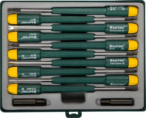 KRAFTOOL 12 предметов, набор отверток для точных работ и телекоммуникационного оборудования X-Telecom 25616-H12