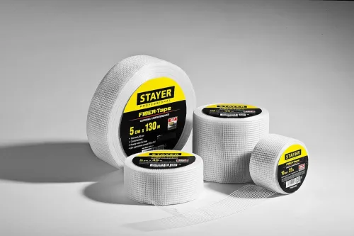 STAYER 10 см х 20 м, 3х3 мм, cетка самоклеящаяся стеклотканевая FIBER-Tape 1246-10-20