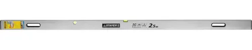 STAYER 2.5 м, правило-уровень с ручками 10752-2.5