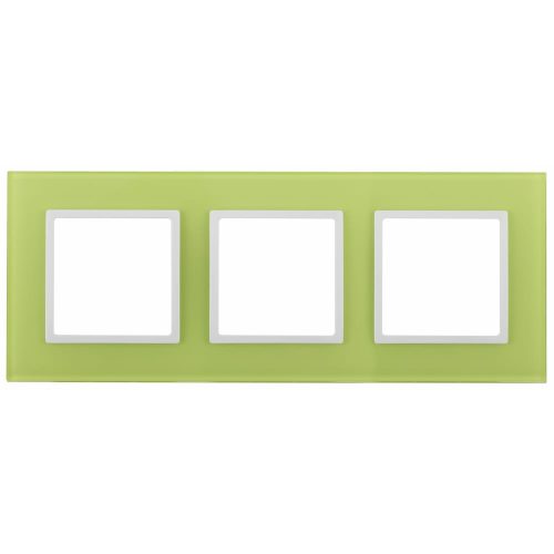 Рамка ЭРА 14-5103-26 на 3 поста, стекло, Elegance, лайм+белый Б0034516