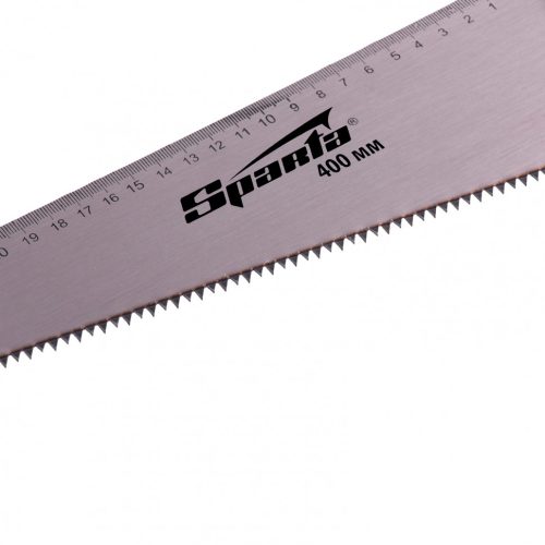 Фото Ножовка по дереву, 400 мм, 5-6 TPI, каленый зуб, линейка, пластиковая рукоятка Sparta Ножовка по дереву, 400 мм, 5-6 TPI, каленый зуб, линейка, пластиковая рукоятка Sparta