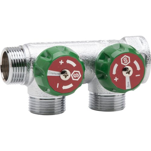 SMB-6850-341202 STOUT Коллектор регулирующий 3/4", 2 отвода 1/2"