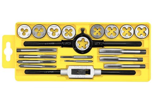 Фото STAYER 20 предметов, легированная сталь, набор метчиков и плашек MaxCut 28012-H20 STAYER 20 предметов, легированная сталь, набор метчиков и плашек MaxCut 28012-H20