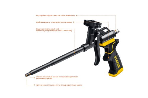Пистолет для монтажной пены Stayer BLACK PRO 06862_z02