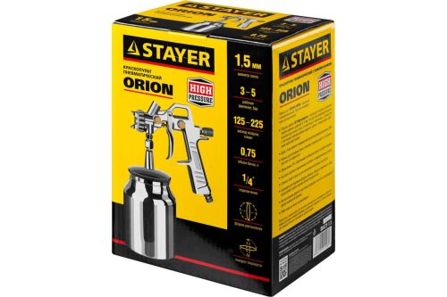 Фото STAYER сопло 1,5 мм, краскопульт пневматический с нижним бачком ORION 06472-1.5 Master STAYER сопло 1,5 мм, краскопульт пневматический с нижним бачком ORION 06472-1.5 Master