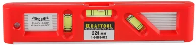 KRAFTOOL 220 мм, уровень с магнитом DIRECTOR LEVEL 1-34863-022