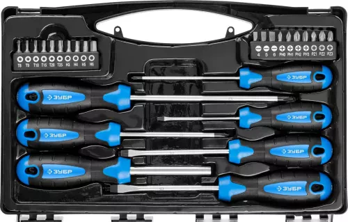 ЗУБР 27 шт, отвертки профессиональные с магнитным наконечником 25240