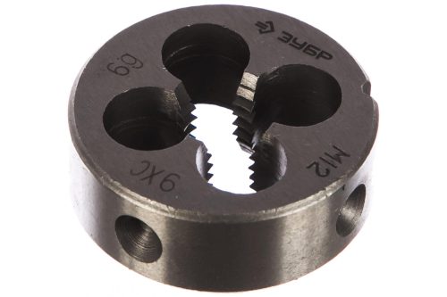 Фото ЗУБР М12 x 1.75 мм, 9ХС, круглая ручная, плашка 4-28022-12-1.75 ЗУБР М12 x 1.75 мм, 9ХС, круглая ручная, плашка 4-28022-12-1.75