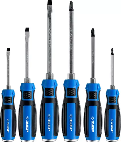 Фото ЗУБР 6 шт, набор отверток ударных с магнитным наконечником 25026 ЗУБР 6 шт, набор отверток ударных с магнитным наконечником 25026