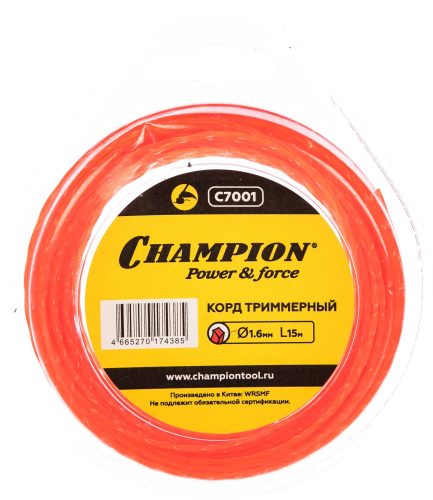 Корд триммерный Twisted Square (1.6 мм; 15 м; витой квадрат) CHAMPION C7001