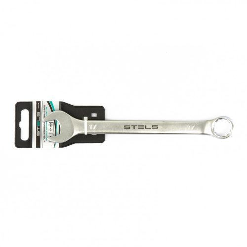 Ключ комбинированный, 17 мм, CrV, матовый хром Stels