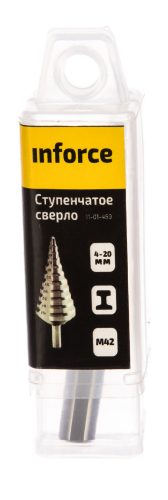 Inforce ступенчатое сверло 4-20мм M42 11-01-489