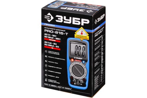 Фото Мультиметр цифровой ЗУБР PRO-815-T (59815-T) Мультиметр цифровой ЗУБР PRO-815-T (59815-T)