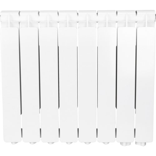 SRA-0120-050008 STOUT Bravo 500 8 секции радиатор алюминиевый нижнее правое подключение (белый RAL 9010)