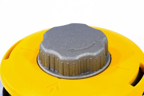 Катушка триммерная полуавтоматическая, легкая заправка лески, гайка M10x1.25, винт M10-M10, алюминиевая кнопка Denzel