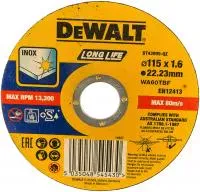 Круг отрезной 115x22.2x1.6 мм,тип 4 Dewalt DT43905