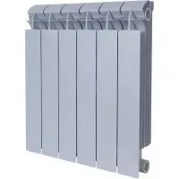 Global STYLE PLUS 500 6 секции радиатор биметаллический боковое подключение (цвет cod.08 grigio argento opaco metallizzato 2676 (серый))