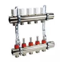 Коллекторная группа LUXOR CD 477/7 - 1" на 7 контуров 3/4" EK (с расходомерами)