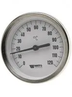 Термометр биметаллический аксиальный WATTS F+R801 OR - 1/2' (D-100 мм, шкала 0-120°C, гильза 100 мм)