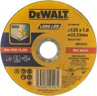 Круг отрезной 125x22.2x1.6 мм, тип 4 Dewalt DT43906