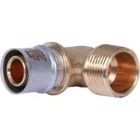 SFP-0011-000126 STOUT Угольник-переходник с наружной резьбой 1"х26 для металлопластиковых труб прессовой