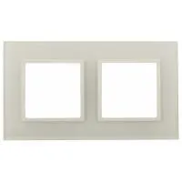 Рамка ЭРА 14-5102-02 на 2 поста, стекло, Elegance, слоновая кость+слоновая кость Б0034489
