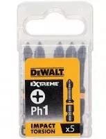 Биты ударные IMPACT Torsion Ph1, 57мм, 5шт. Dewalt DT7997T Биты ударные IMPACT Torsion Ph1, 57мм, 5шт. Dewalt DT7997T