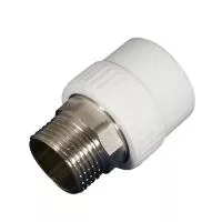 Переход на наружную резьбу под ключ KALDE - 40 x 1"1/4 (для полипропиленовых труб, цвет белый)