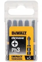 Биты ударные IMPACT Torsion Ph3, 57мм, 5шт. Dewalt DT7999T
