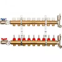 SMB 0473 000009 STOUT Распределительный коллектор из латуни с расходомерами 9 вых.