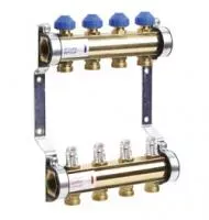 Коллекторная группа WATTS HKV/T - 1"ВР на 7 контуров 3/4"EK (с вентилями и расходомерами, латунь)