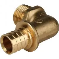 SFA-0005-002012 STOUT Угольник-переходник с наружной резьбой 20xR 1/2" для труб из сшитого полиэтилена аксиальный