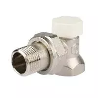Клапан запорный балансировочный угловой STOUT - 1/2" (НГ/ВР, PN10, Tmax 120°С)