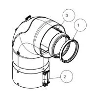 Отвод 90° с ревизионным отверстием для дымохода Protherm D60/100 мм (для ГЕПАРД 2015, ПАНТЕРА)