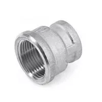 Муфта латунная резьбовая переходная STOUT - 1/2" x 3/8" (никелированная)
