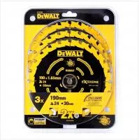 Набор пильных дисков 190х20 мм, 24 зуба, 3 шт. DEWALT DT10399