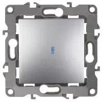 Выключатель с подсветкой ЭРА 12-1102-03 10АХ-250В, IP20, алюминий Б0014635