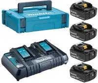 Набор аккумуляторов BL1850B 18В, 5.0 Ач + зарядное устройство DC18RD + кейс MakPac Makita 198312-4