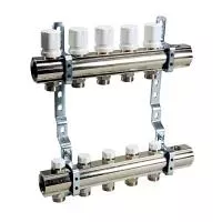 Коллекторная группа LUXOR CD 468/10 - 1" на 10 контуров 3/4" EK (с вентилями)