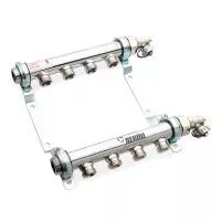 Коллекторная группа REHAU HLV 4 - 1" на 4 контура 3/4" EK (нержавеющая сталь, без шаровых кранов)