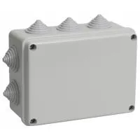 Распаячная коробка IEK открытой проводки, 150x110x70, IP44, KM41241, 10 кабель вводов, ИЭК UKO10-150-110-070-K41-44